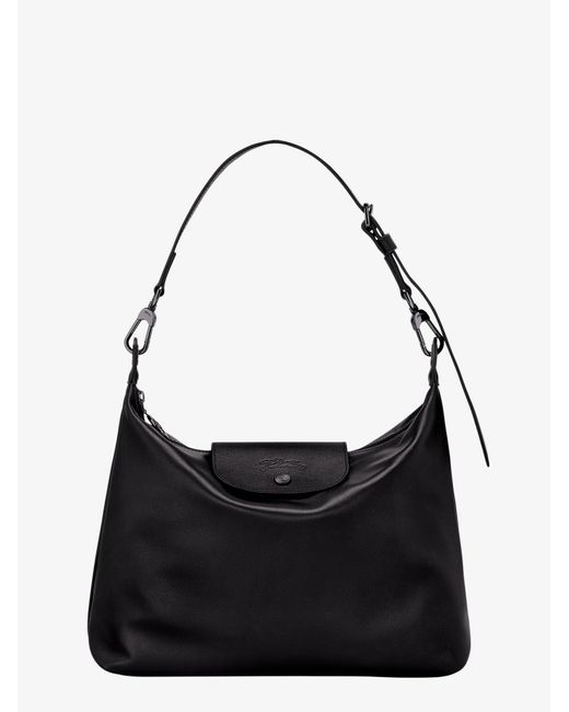 Longchamp Black Le Pliage Xtra M Leather Shoulder Bag