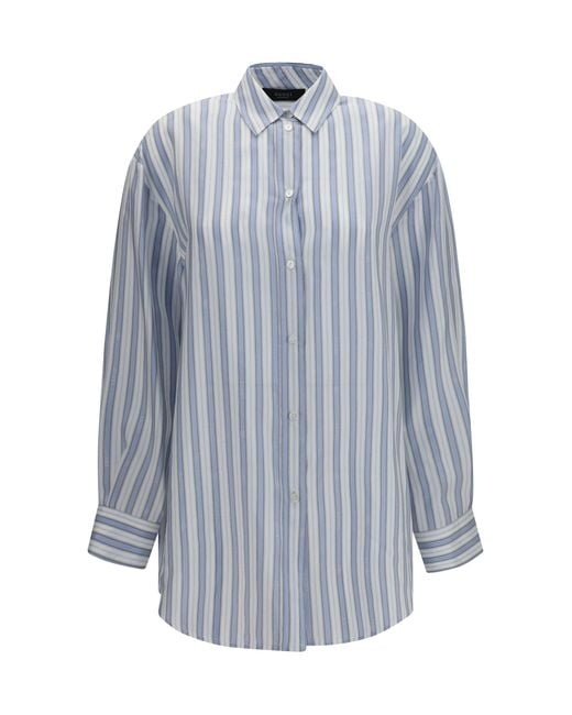 Gucci Blue Baiadera Silk Jacquard Shirt