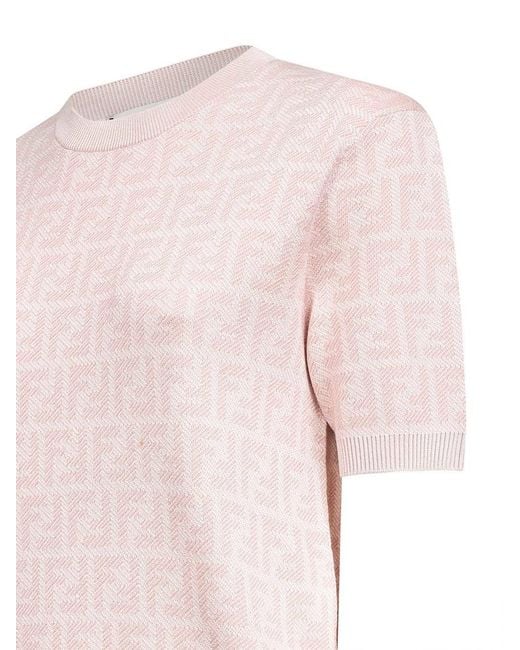 Fendi Pink Crewneck Knitwear