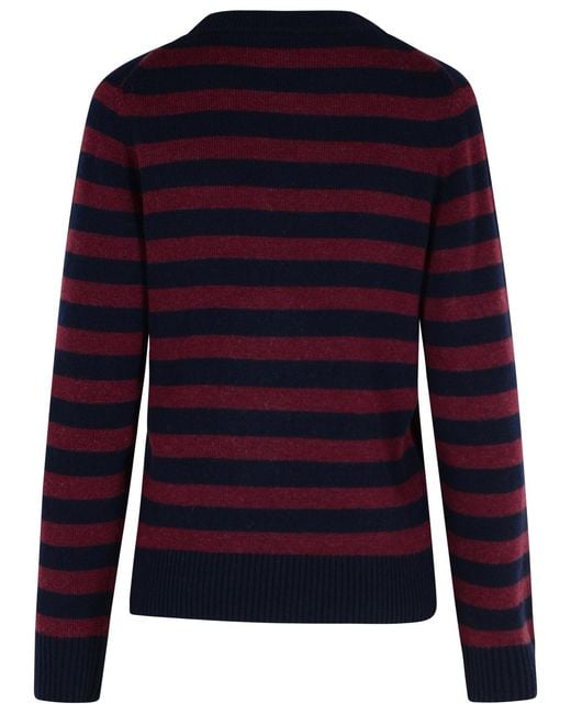 Ganni Blue Multi Wool Blend Poodle Graphic Sweater
