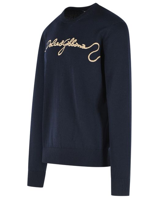 Dolce & Gabbana Blue Dolce & Gabbana Virgin Wool Sweater for men