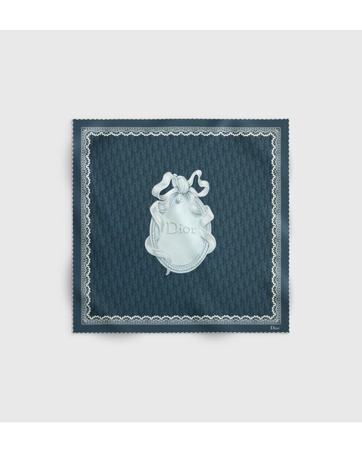 Women's Blue Médaillon 70" Silk Foulard