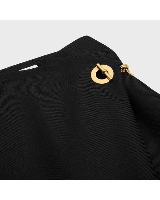 Céline Black Midi Skirt Virgin Wool Mohair