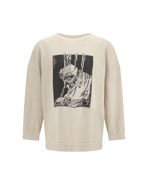 Our Legacy White Angry Fan Mail Oversized Graphic Sweatshirt for men