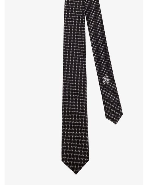 Giorgio Armani Black Silk Tie for men