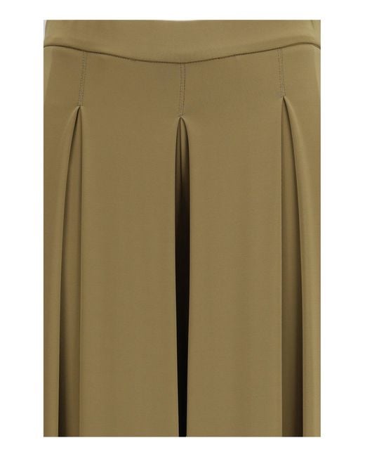 Max Mara Pure Green Viscose Technical Jersey Pants Deserto