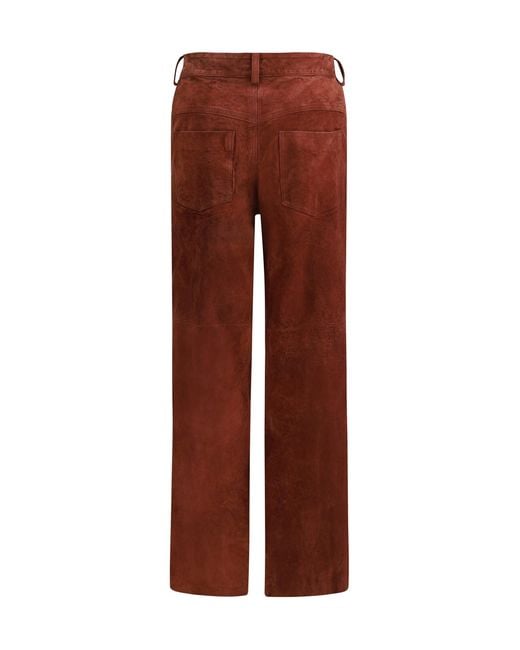 Salvatore Santoro Brown Suede Trousers Prune