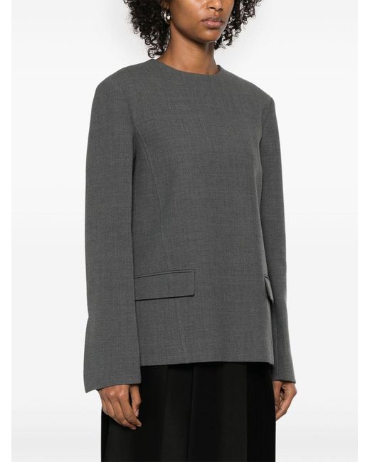 Totême Gray Mélange Effect Blouse