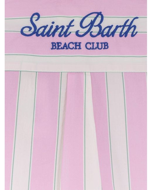 Mc2 Saint Barth Pink Shirt Brigitte Striped Cotton