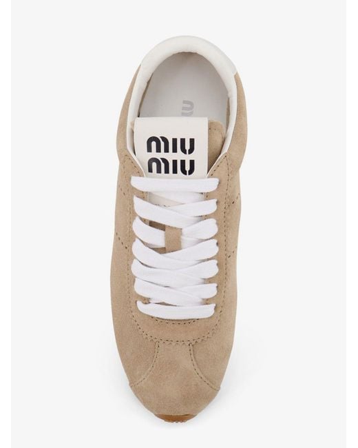 Miu Miu Natural Suede Plume Sneakers