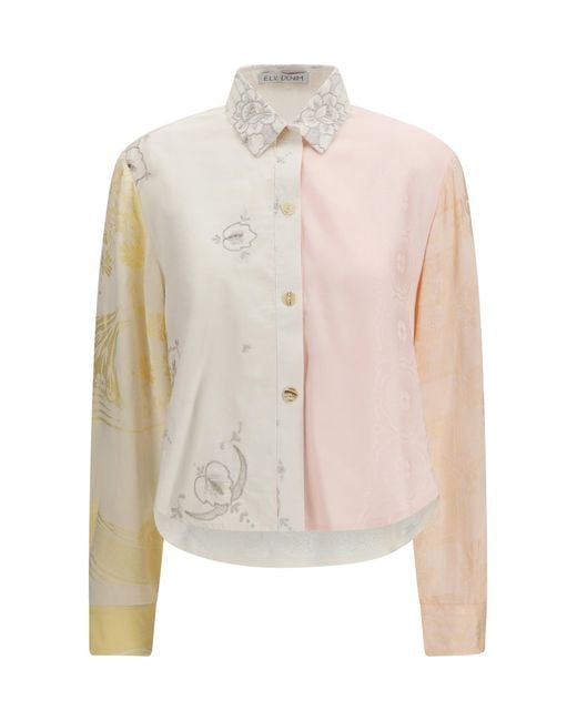 E.L.V. Denim White Shirt Emilie Embroidered