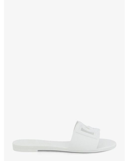 Dolce & Gabbana White Dolce & Gabbana Pvc Sandals With Dg Logo On The Front