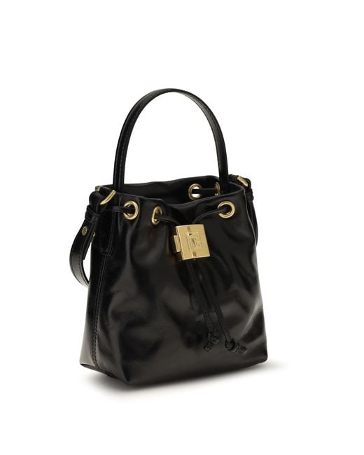 Balmain Black Bucket Bag Pulse Calf Leather