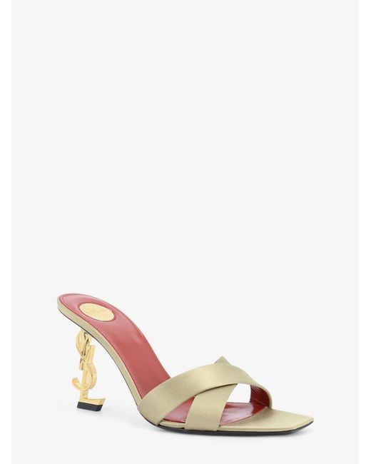 Saint Laurent Natural Opyum Satin Sandals