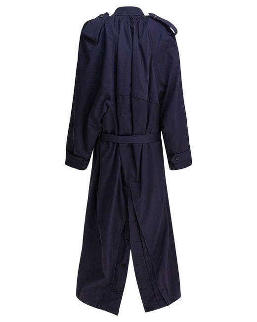 Balenciaga Blue Cotton Coat