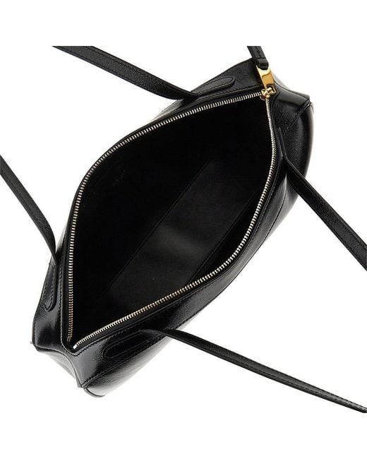 Khaite Black Small Leather 'Lotus' Tote Bag