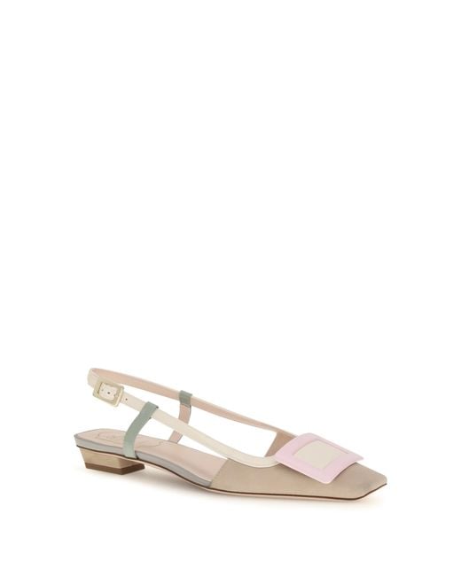 Roger Vivier White Slingback Suede Ballerinas Belle Vivier