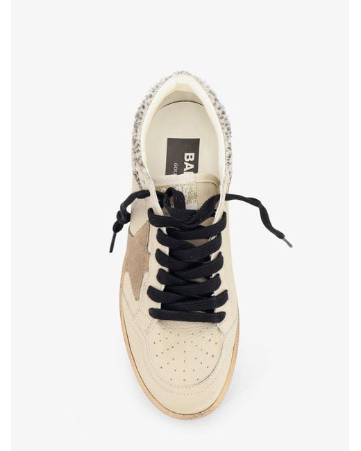 Golden Goose Deluxe Brand Natural Ballstar Leather Sneakers With Iconic Side Logo