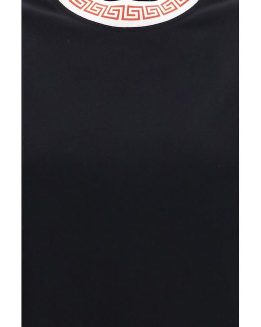Versace Black T-Shirt With Greca Detail