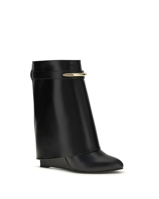 Givenchy Black Leather Shark Ankle Boots