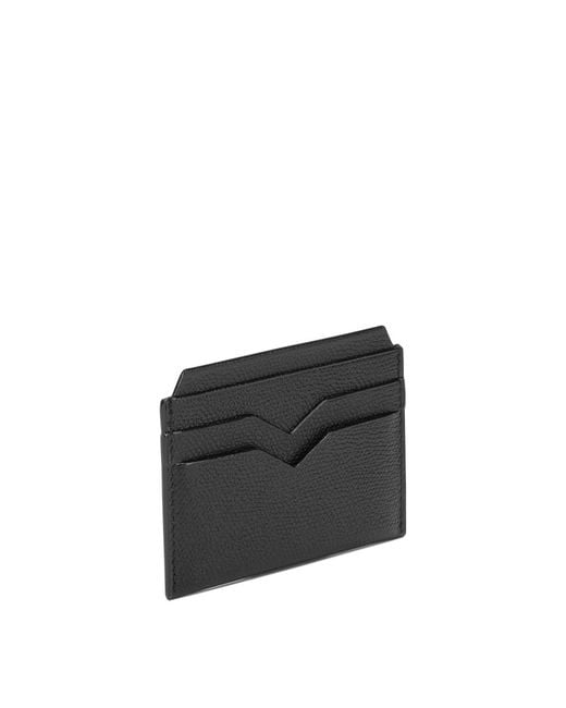 Valextra Black 4 Cc Card Holder for men