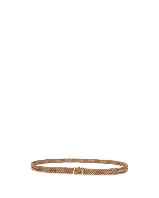 Etro Multicolor Braided Leather Belt