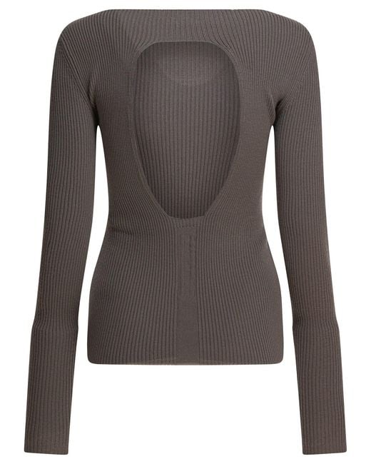 Rick Owens Gray Ribbed Sweater
