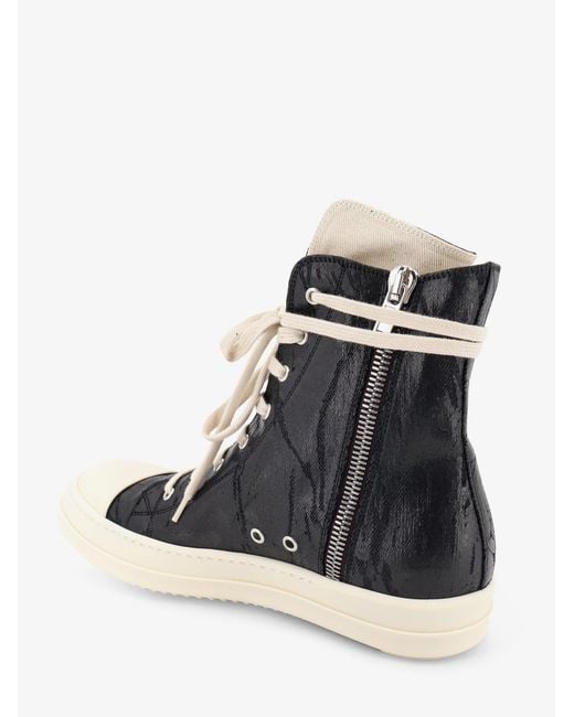 Rick Owens Blue High-Top Leather Sneakers for men