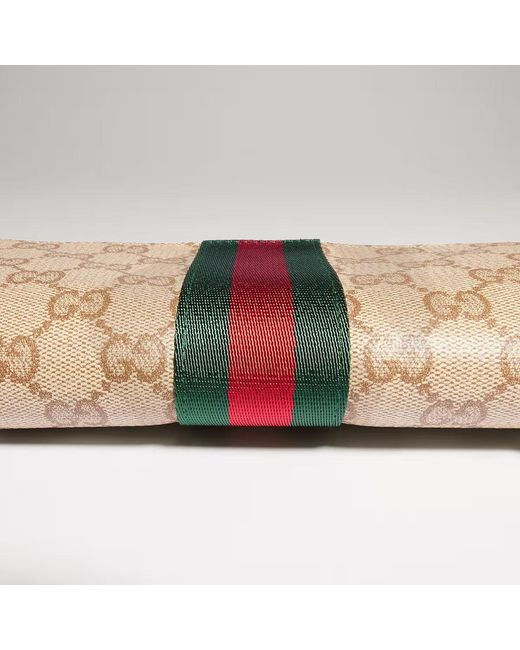 Gucci Natural Gg Wallet With Web Detail