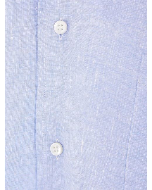 Loro Piana Purple Andrè Linen Shirt for men