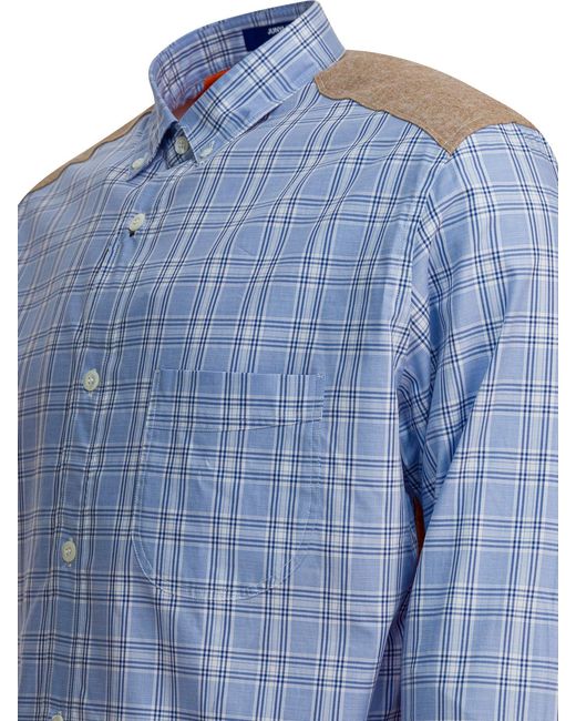Junya Watanabe Blue Check Shirt With Quilted Inserts for men