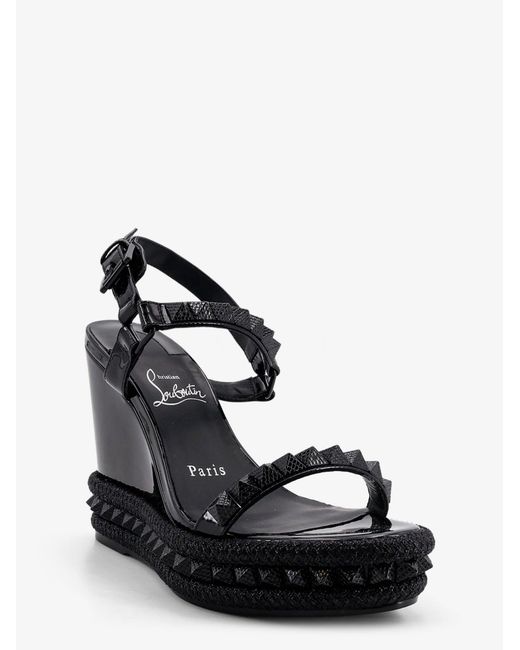Christian Louboutin Black Pyra Clou Leather Sandals