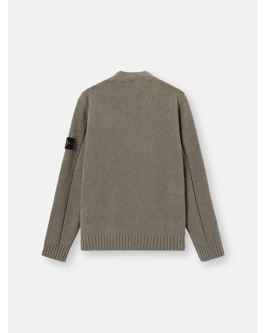 Stone Island Green Cotton Knitwear With Mok Neck for men