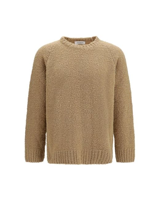 Laneus Natural Crewneck Sweater Camel for men
