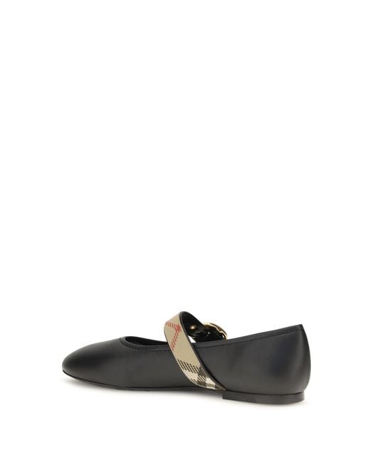 Burberry White Robin Leather Ballerinas