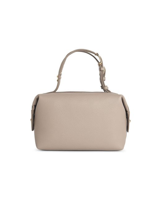 Furla Natural 'Double Mini' Linen Lear Bag