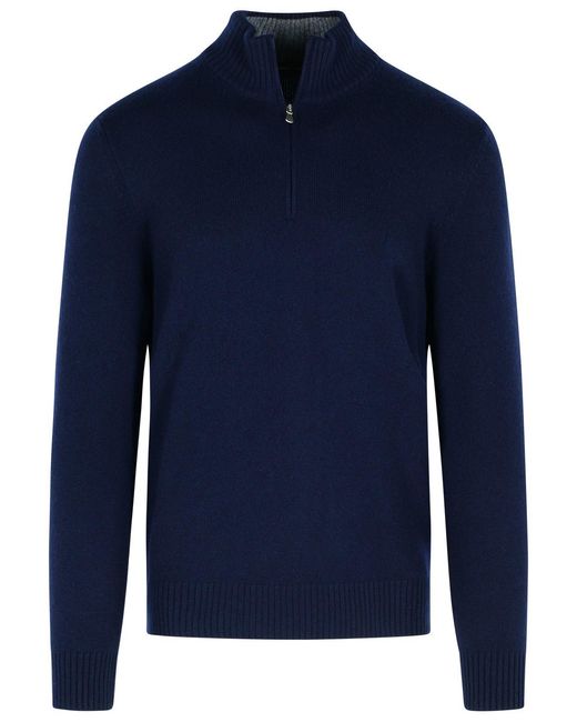 Gran Sasso Blue Cashmere Sweater for men
