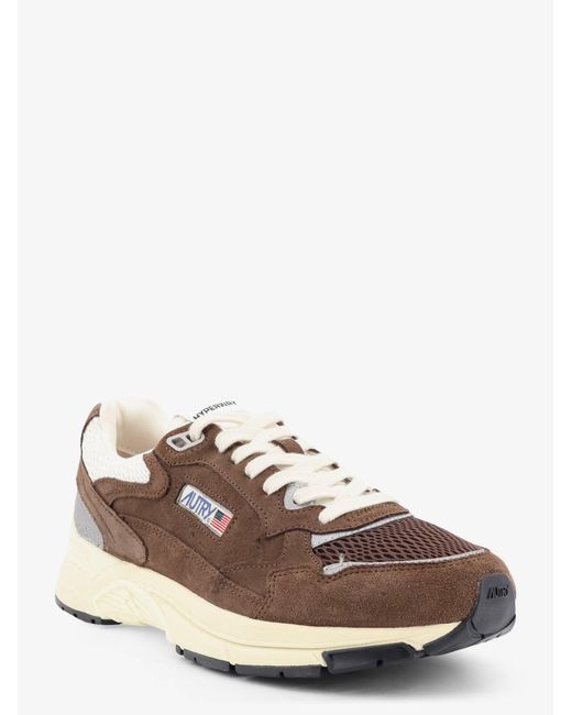 Autry Brown Hyperway Low Mesh And Suede Sneakers for men