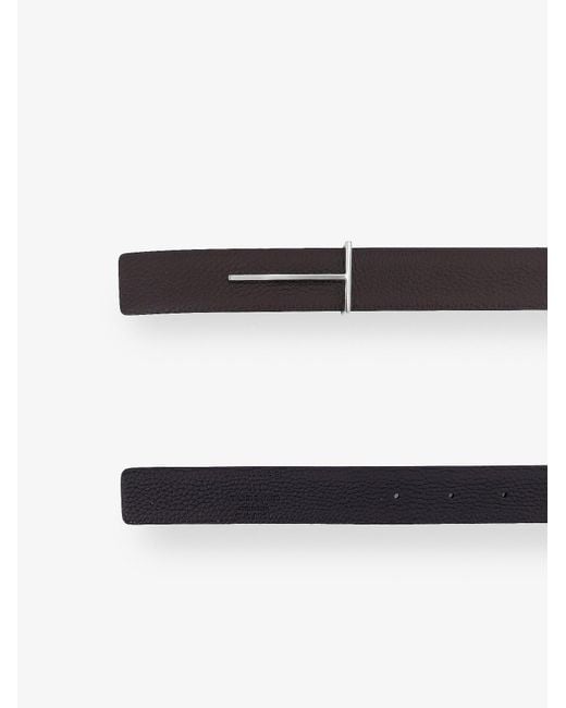Tom Ford White Hammered Leather Belt for men
