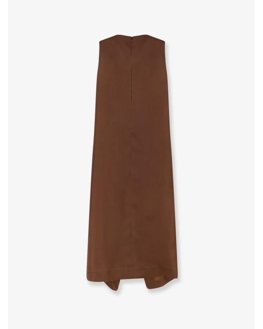 Alberta Ferretti Brown Silk Long Dress