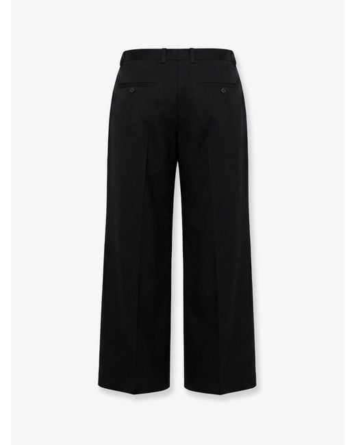Totême Black Single Pleat Cotton Trousers