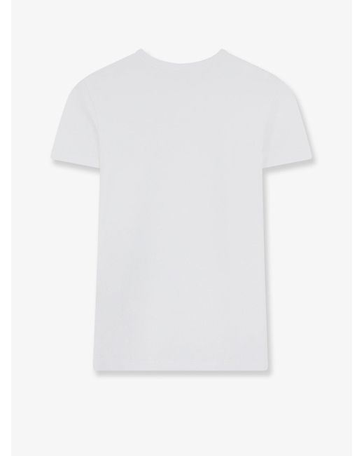 Céline White Cotton Blend T-Shirt With Front Logo Print
