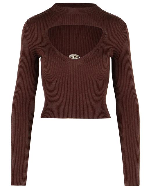 DIESEL Brown 'M-Olina' Redwood Wool Sweater