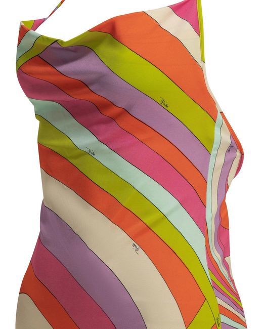 Emilio Pucci Multicolor "Iride" Short Dress With Open Back