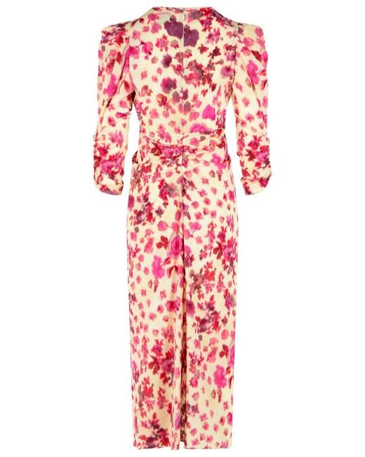 Isabel Marant Red 'Albini' Long Stretch Silk Dress