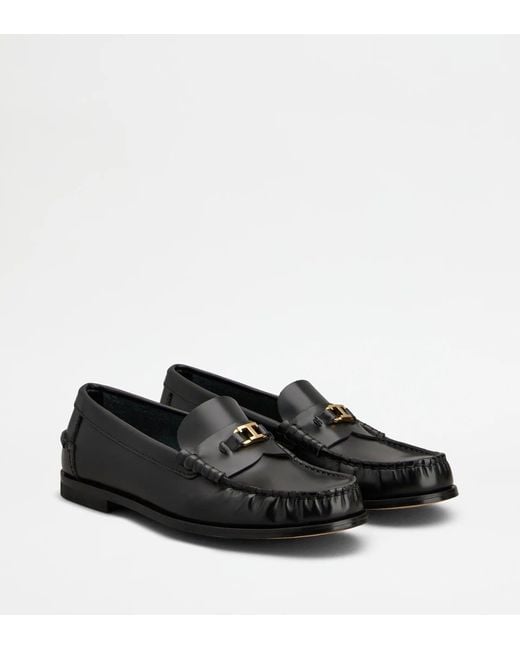 Tod's Black Leather Loafers