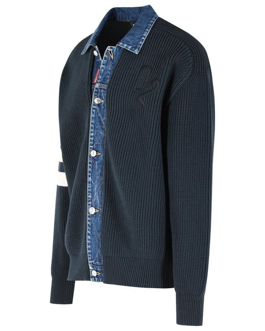 DSquared² Blue Cotton Blend Sweater for men