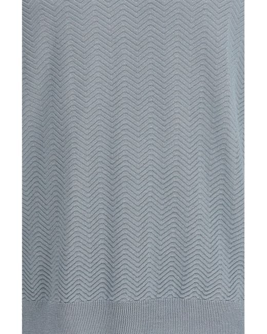 Giorgio Armani Gray Short-Sleeved Cotton And Silk Sweater for men