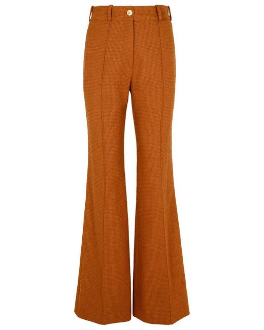 Patou Brown Wool Blend Flare Pants for men
