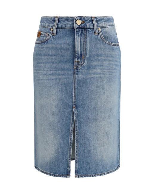Jacob Cohen Blue Denim Midi Skirt